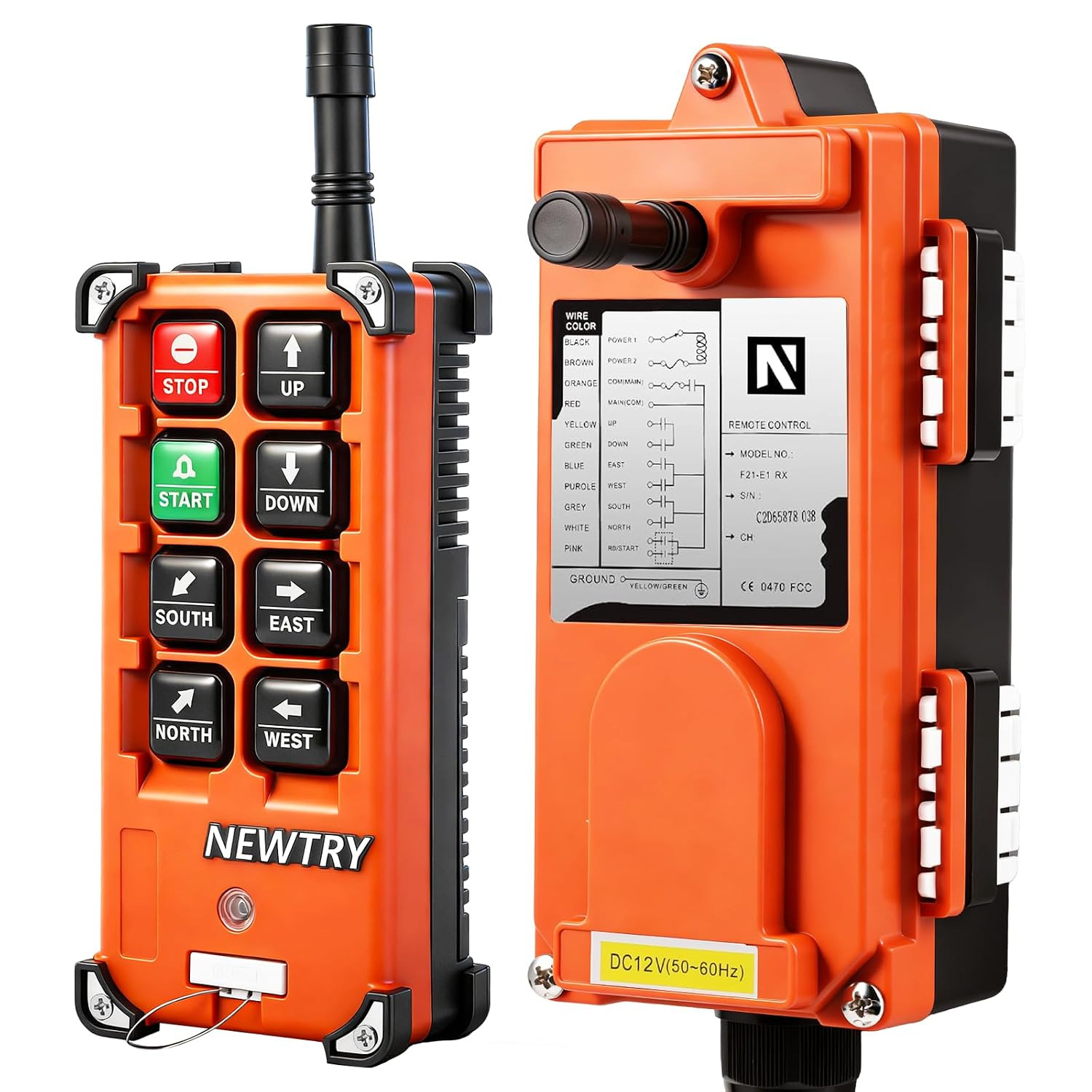 8 Buttons Wireless Crane Remote Control 12V Industrial Channel Electric Lift Hoi