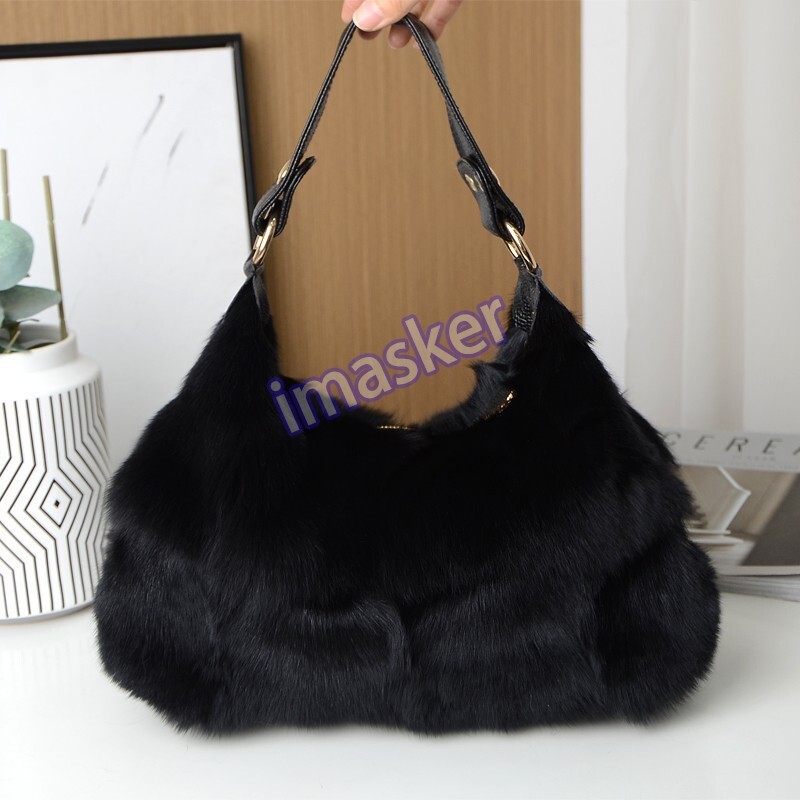 100% Real Fox Fur Handbags Silver Fox Fur Bag Real Fur Handbag Women's Bags