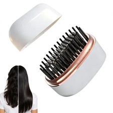 Mini Cordless Hair Straightener Brush Portable Hair Brush with Rapid Heatin...