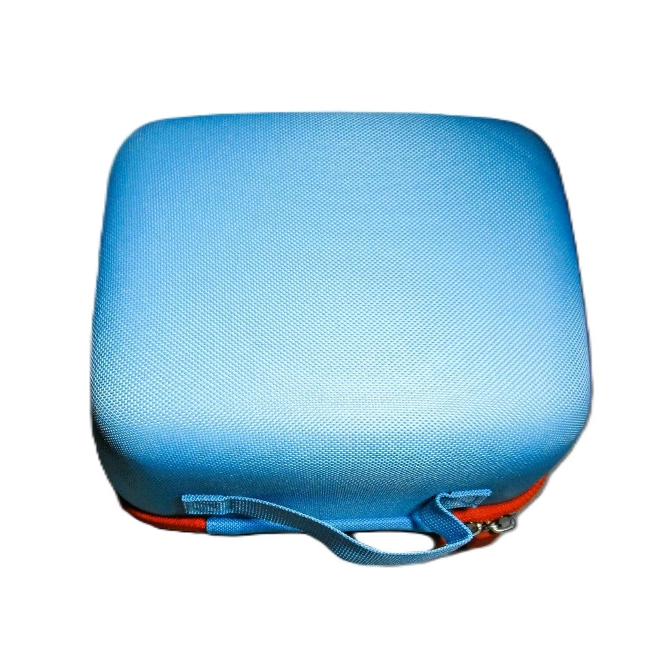 LTGEM Travel Case Blue with Orange Trim Zippered Mesh Net Hard Shell Wrist Strap - Image 3 of 4