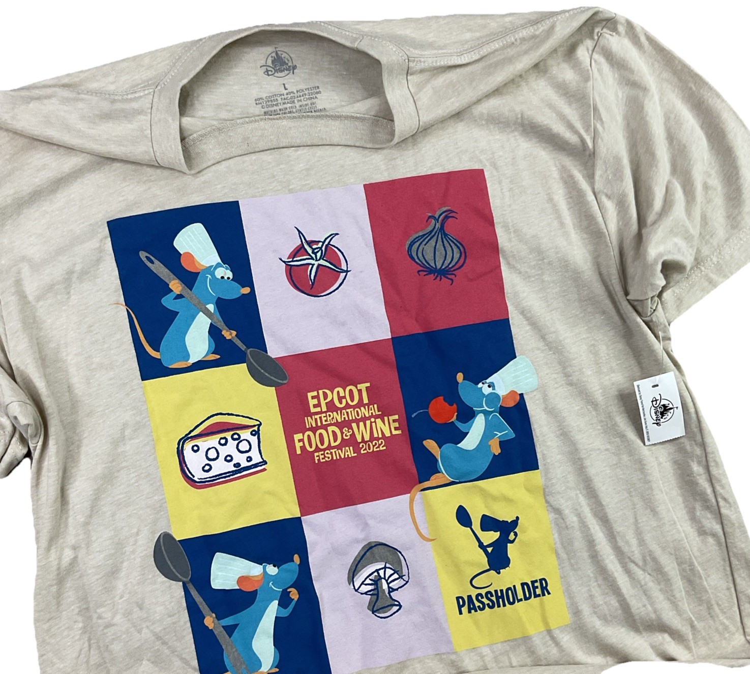 Disney Parks Epcot T-Shirt Adult Sz L International Food & Wine 2022 Ratatouille