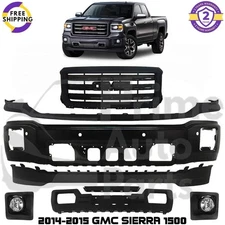 Front Bumper Paintable Steel & Grille Assembly Kit For 2014-2015 GMC Sierra 1500