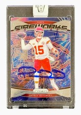 Patrick Mahomes II 2025 Panini Honors Encased Prizm Fireworks On Card Auto 1/1