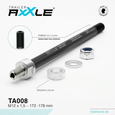 Radoxx Trailer AxXle TA008 Steckachse M12x1.5 172-178 mm - TÜV-geprüft, 7075-...