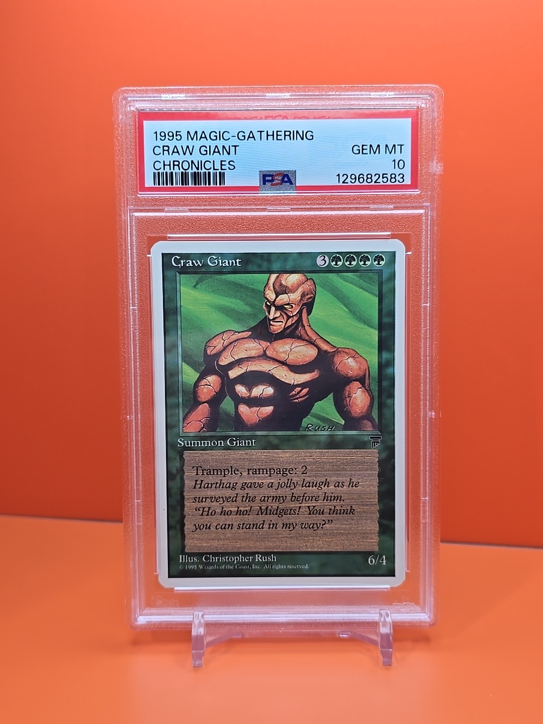🟢🟢🟢 1995 Magic The Gathering CHRONICLES CRAW GIANT PSA 10 💎 MINT POP 3 🟢
