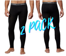 32 Degrees 2 PACK Mens Heat Performance Thermal Baselayer Leggings BLACK OPEN PA