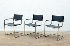 3 X MART STAM STYLE S34 MODEL CATILEVERED CHAIRS MODERNIST BLACK DELIVERY OPTION