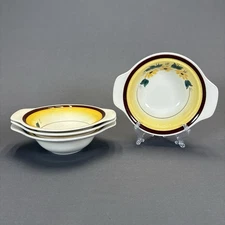 Vernon Kilns Metlox Brown Eyed Susan Lugged Chowder Bowls Set of 4 Poppytrail