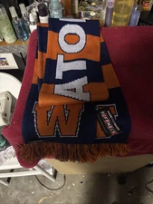 Wheaton College Neck Scarf Blue Orange 68" Double Sided Reversible NWT