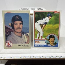 1983 Wade Boggs Topps Baseball Card #498 Fleer #179 Boston Red Sox 2 CARD LOT