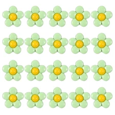 15mm Resin 20Pcs Cute Flower Shank Buttons for Clothing, Green