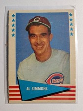 1961 Fleer Al Simmons #77 Cincinnati Reds HOF Outfielder! Rare EX Find!! Sweet!