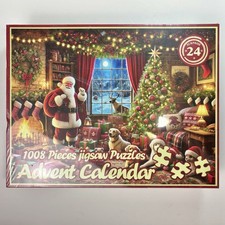 1008 Piece Advent Christmas Calendar Golden Retriever  Deer Buck Jigsaw Puzzle