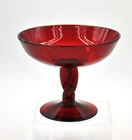 Vintage Blenko Glass Compote / Bowl - Design #444CP - Ruby