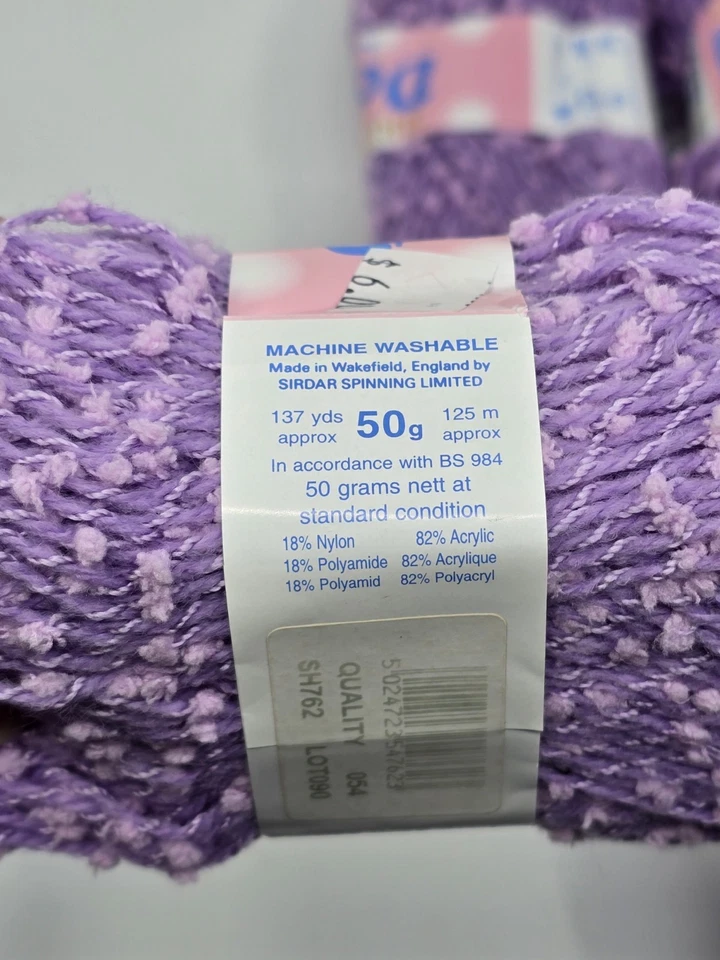 Lote de 6 madejas SIRDAR SNUGGLY DOMINO dk hilo lavable a máquina PÚRPURA lavanda Foto 4 de 4