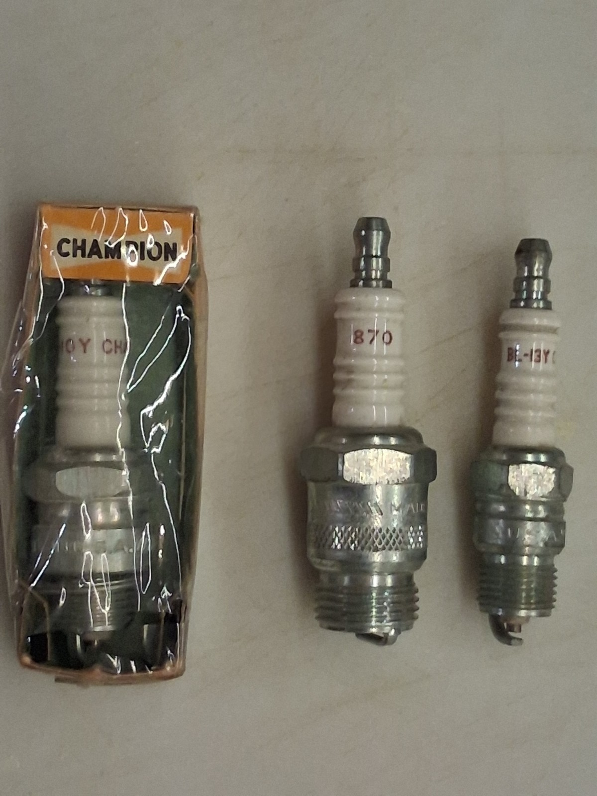 Vintage Champion RJ10Y, BL13Y, 870 3 NOS Spark Plug Lot