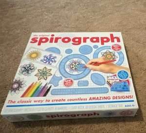 Spirograph Original Drawing Set w/ Storage Tray, Markers & Design Sheets, 8+