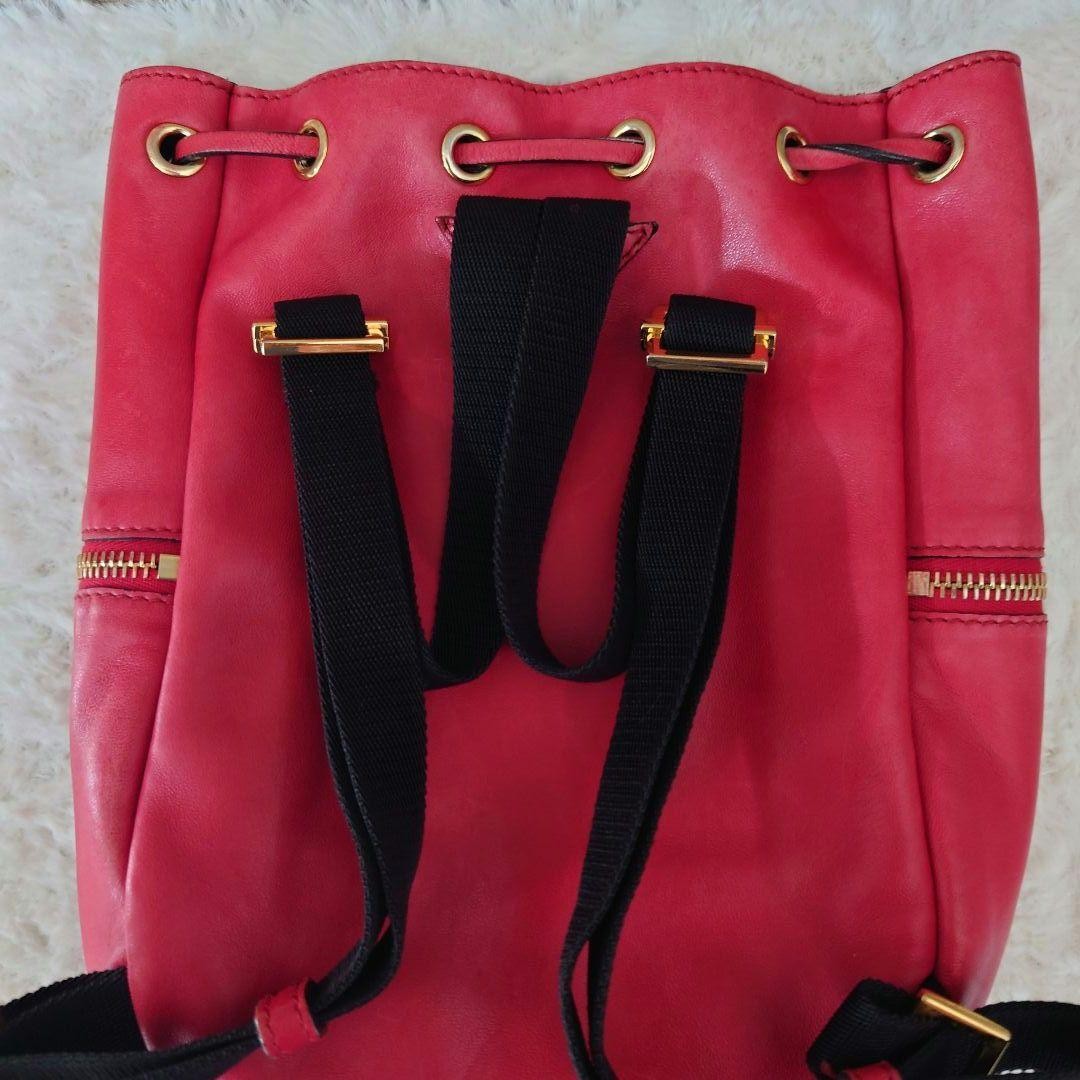 Marni Red Leather Mini Drawstring Backpack Genuin… - image 9