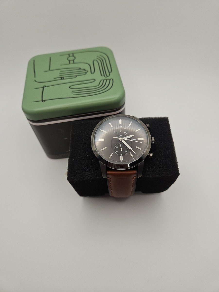 Fossil Townsman Chronograph Amber Leather Watch FS5522 for sale