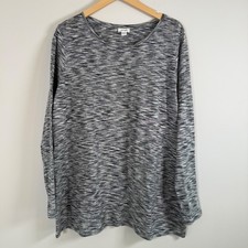 Pure Jill J. Jill 100 Cotton Black Space Long Sleeve Pullover Shirt Top XL NWT