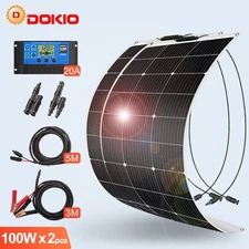 100W 200W Flexible Monocrystalline Solar Panel for RVs,Boats,Outdoor Power Needs