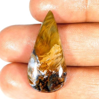 100 % natürlicher goldener PIETERSIT Birne Cabochon loser Edelstein 18,4 kt.