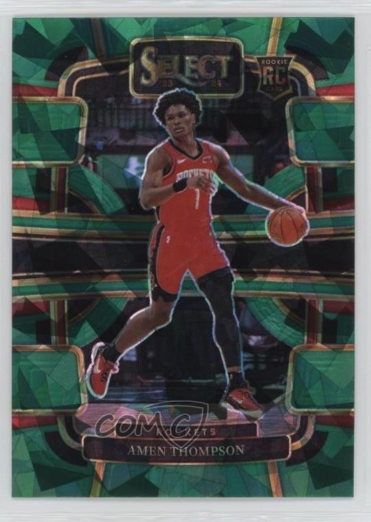 2023-24 Panini Select Concourse Green Ice Prizm Amen Thompson #96 6m7