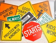 Road Street Signs Wall Hanging Back to School Classroom Kids Room Nursery Decor