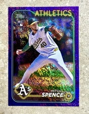 2024 Topps Update Series Baseball Purple Shimmer Mitch Spence #US28 RC /799