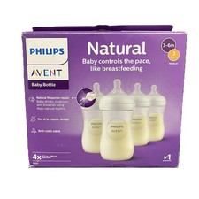 Philips Avent Natural Response Baby Bottles 4 Pack 9oz Clear SCY903/04 BPA-Free