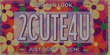 2cute4u Flowers Metal License Plate
