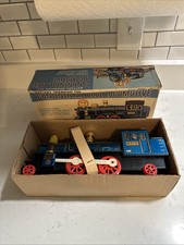 Vintage Masudaya Continental Blue Locomotive wBox -Working Condition -Japan