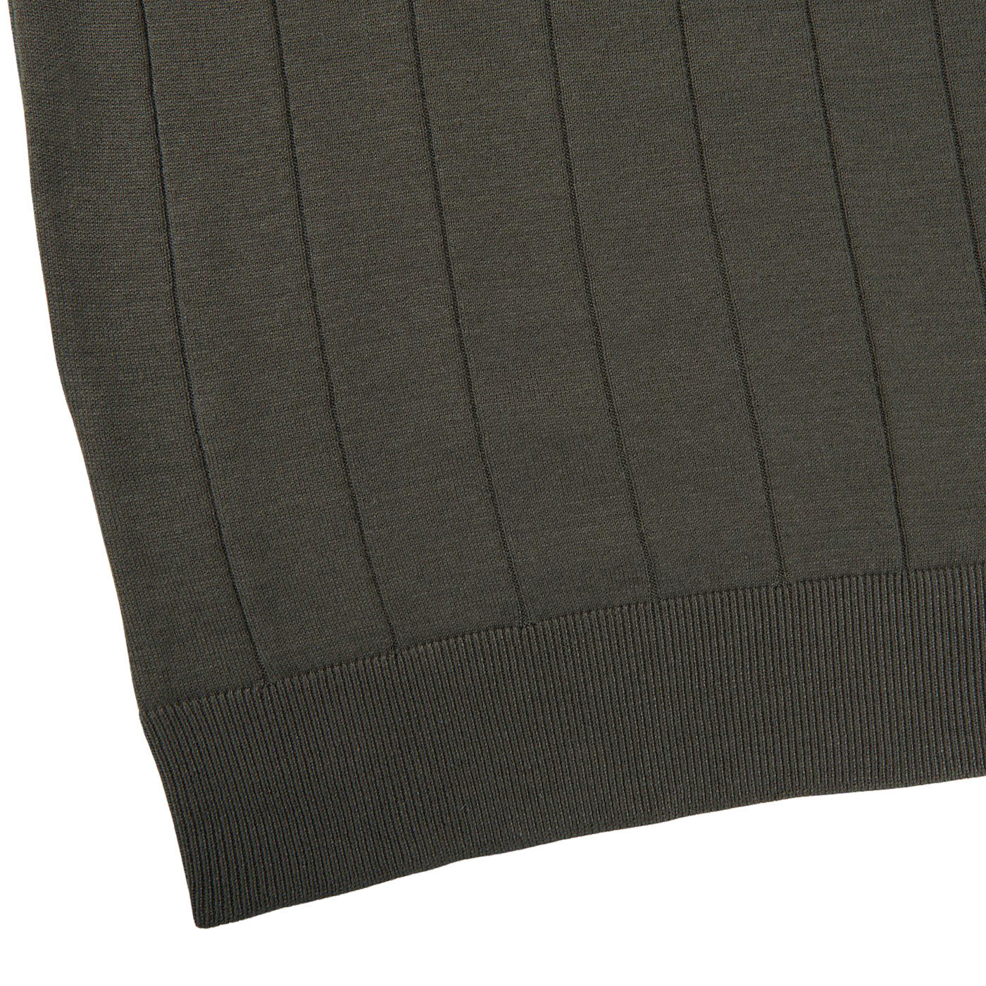 Gran Sasso Exclusive Men's Luxury Dark Green Knitted Silk Zip Polo Shirt image 5