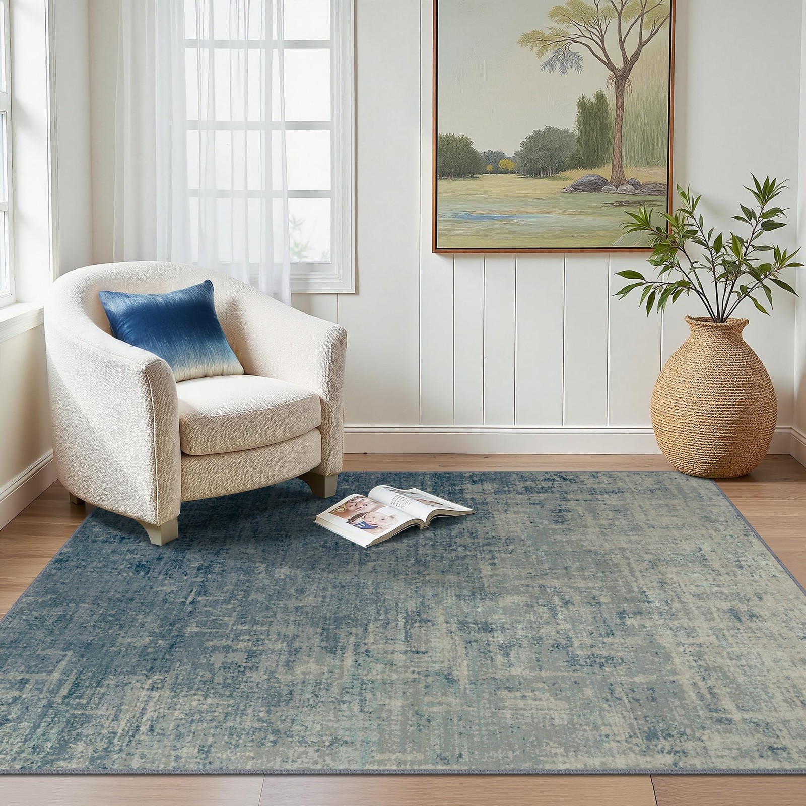 Tapis salon design abstrait 160x230cm tissage haute densité luxe