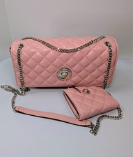 Versace Light Pink Medusa Quilted Shoulder Bag with Matching Medusa Wallet