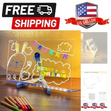 2025 New LED Note Board with Colors - Light Up Acrylic Message Board & Dry Er...