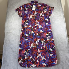 Sezane Dress Womens 42 Summer Flower Shirt Maxi Pockets Alani Floral Resort New