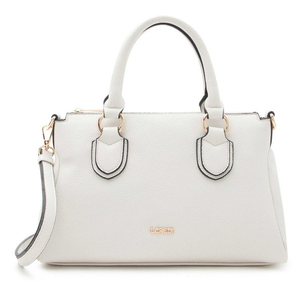 L.Credi Ramea Hand Bag Handtasche UmhäNgetasche Tasche Light Gray Creme Neu-image