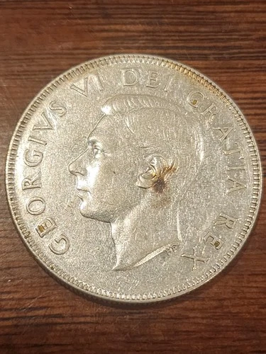 1948 Canada 50 Cents Silver Coin - Low mintage 37,784