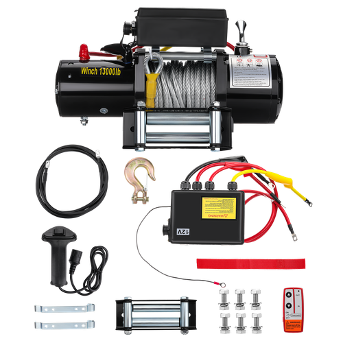 Elektrische Seilwinde 12V 13000LBS 5909KG Motorwinde Offroadwinde Stahlseil Funk - Bild 12 von 15