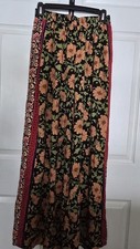 Easel Wide-Leg Floral Patterned Pants Lightweight, Pull-On Size Small