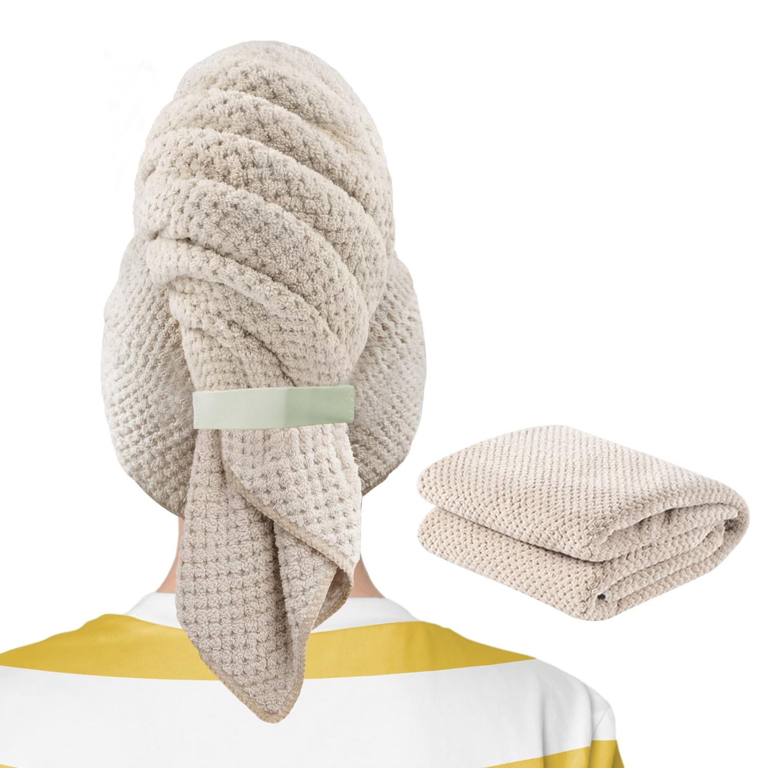 Extra Large Microfiber Hair Towel for Long Thick Curly Frizz-Free Hair