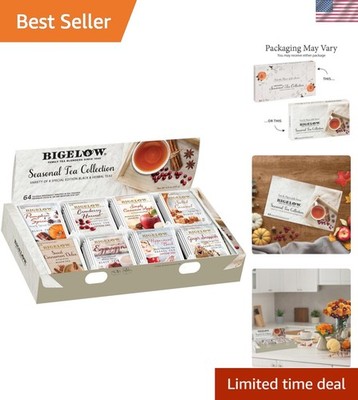 Luxurious Caffeine Tea Collection   64 Count Gift Set of Seasonal Flavors