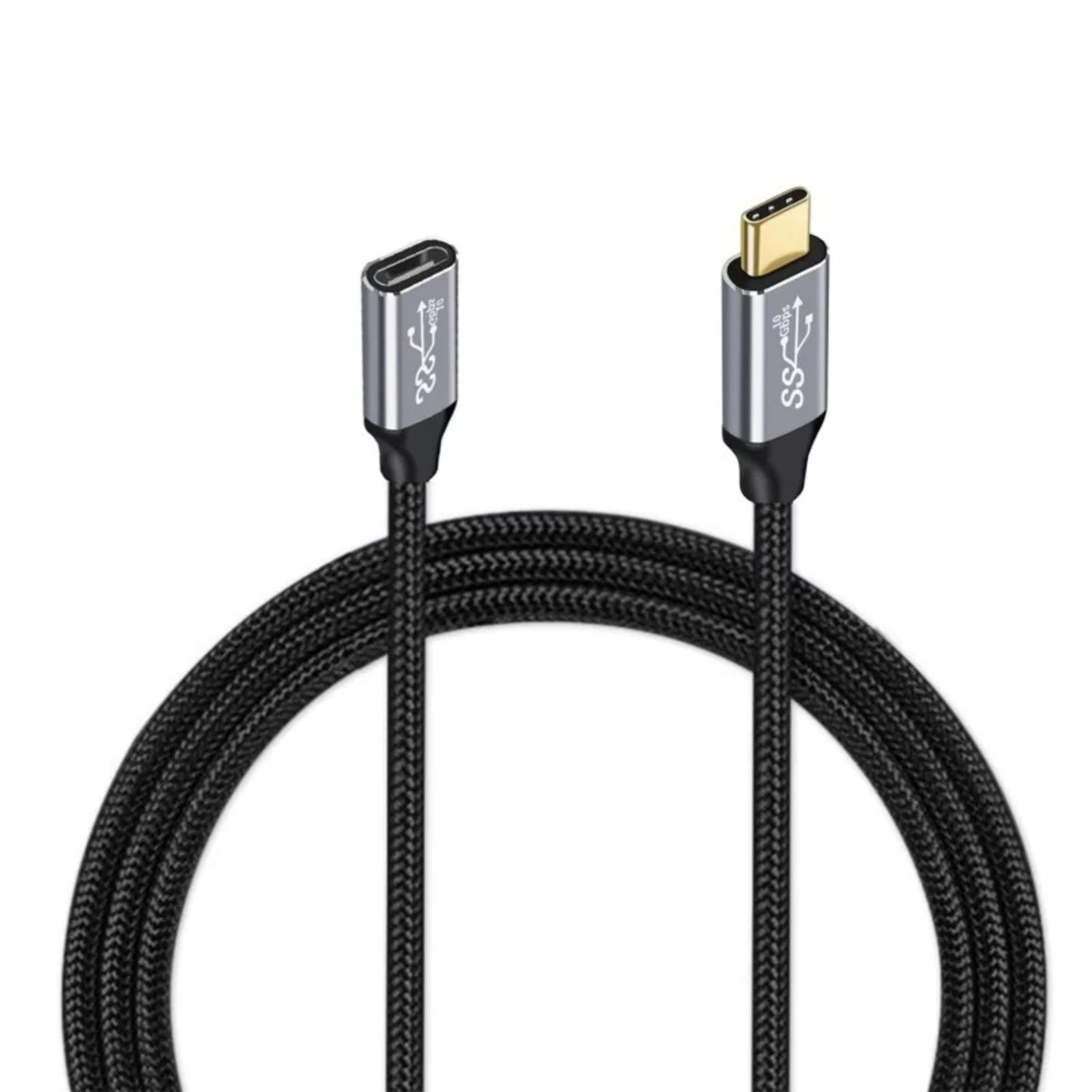 USB 3.2 Type-C Extension Cable USB-C Male to Female Charging 100W 4K 10Gbps Cord