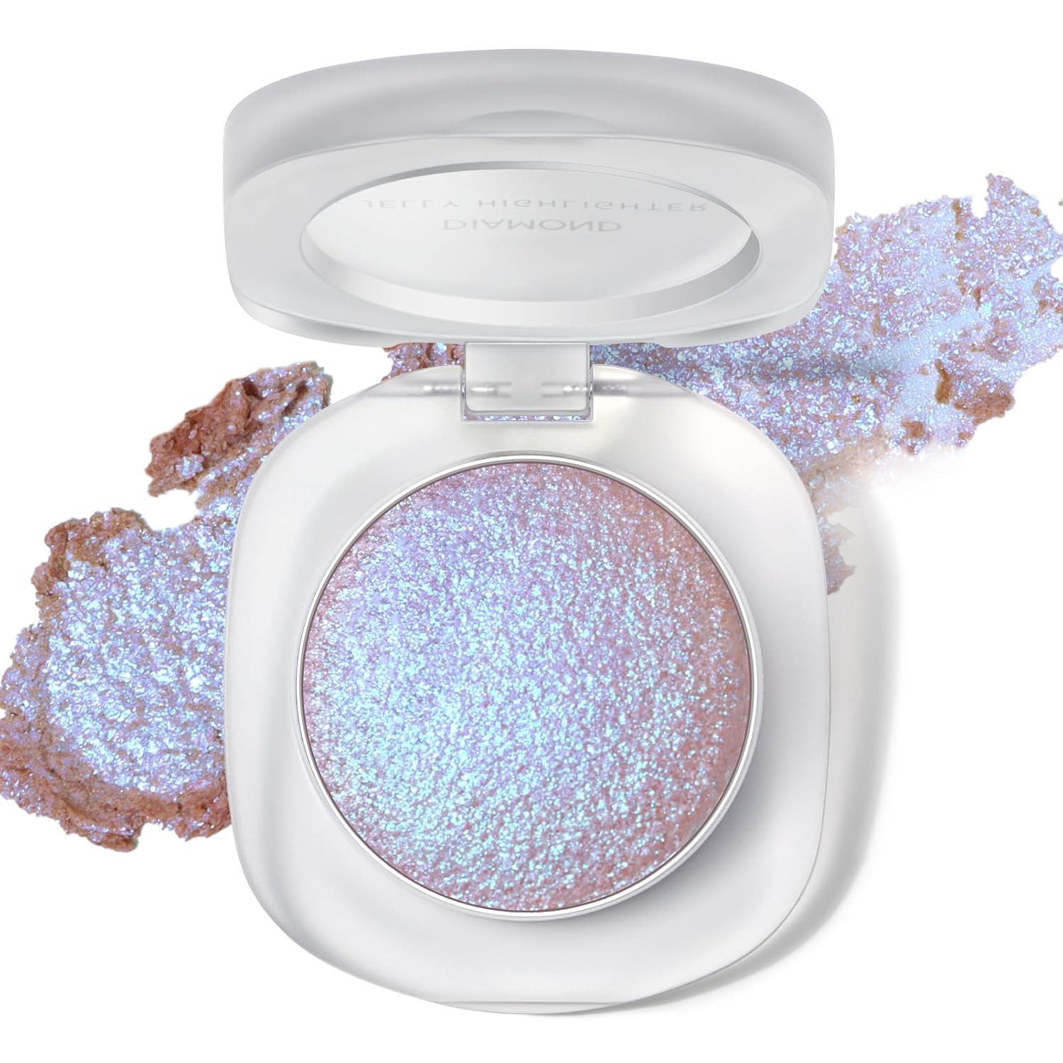 Holographic Duochrome Eyeshadow&Highlighter Palette, Color Shift Glitter Iridesc