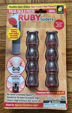 Ruby Sliders Clear Small Chair Sliders 8 Pack Small interior  #15933-12  NEW