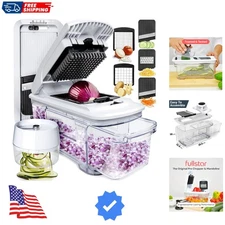 All-in-1 Vegetable Chopper and Mandoline Slicer for Kitchen - Cheese Grater, ...