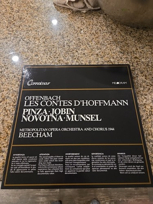 #ad Offenbach – Hoffmann 1944 Met Jobin Pinza Novotná – Connaisseur 31231 3‑LP $39.99