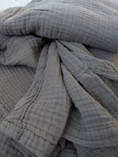 100 Cotton Gauze King / Cal King Blanket Charcoal Gray 108x96