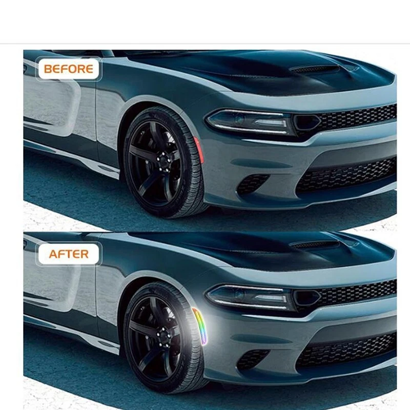 Luces de señalización laterales de parachoques delantero trasero RGB para Dodge Charger LD 2015-2023 Foto 2 de 4